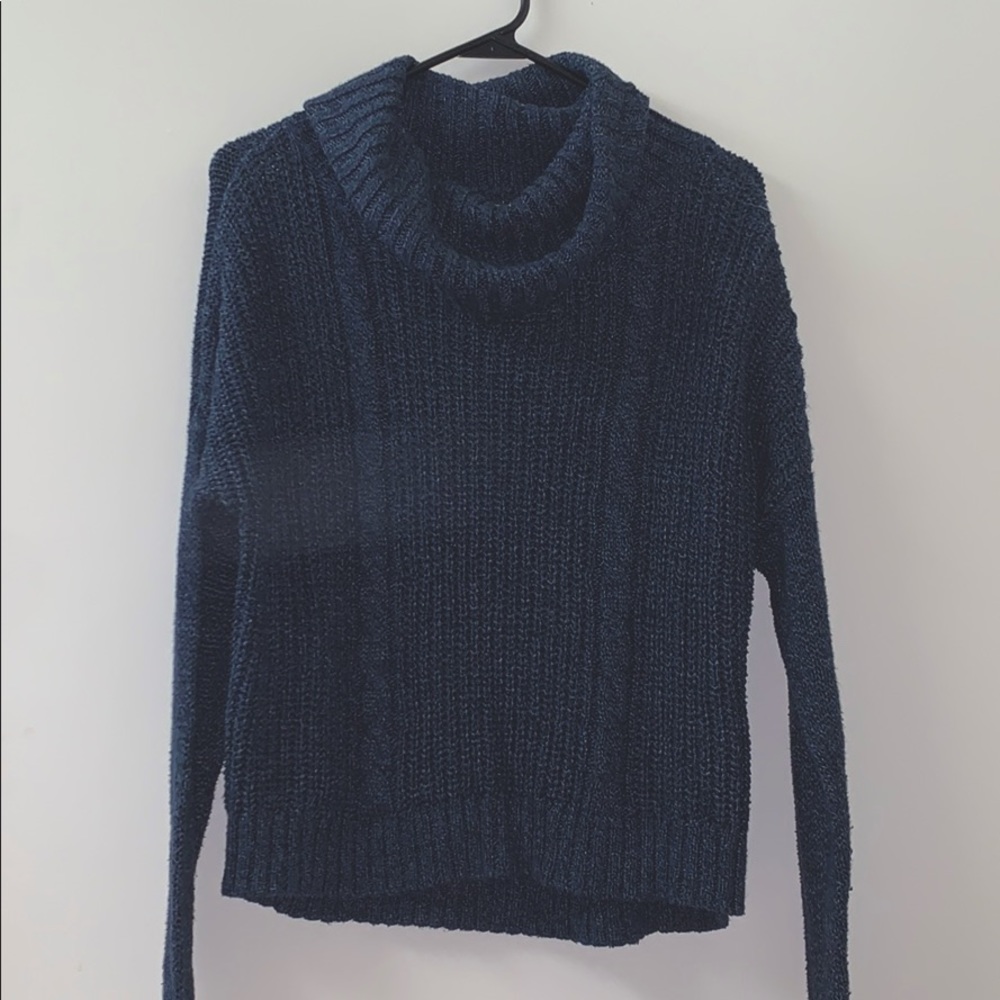 Blue turtle neck sweater
